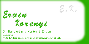 ervin korenyi business card